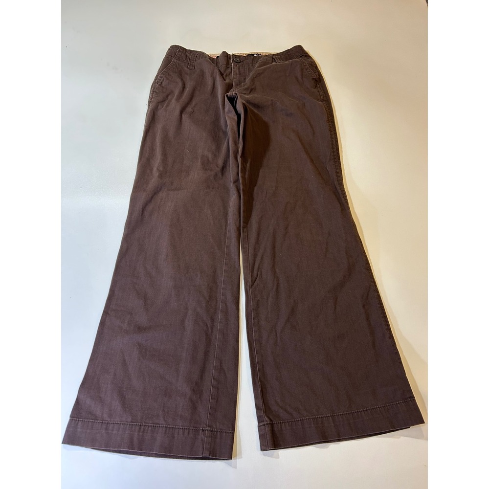 a.n.a Trouser Women's Size 10 Brown Wide Leg Stretch Cotton Pants